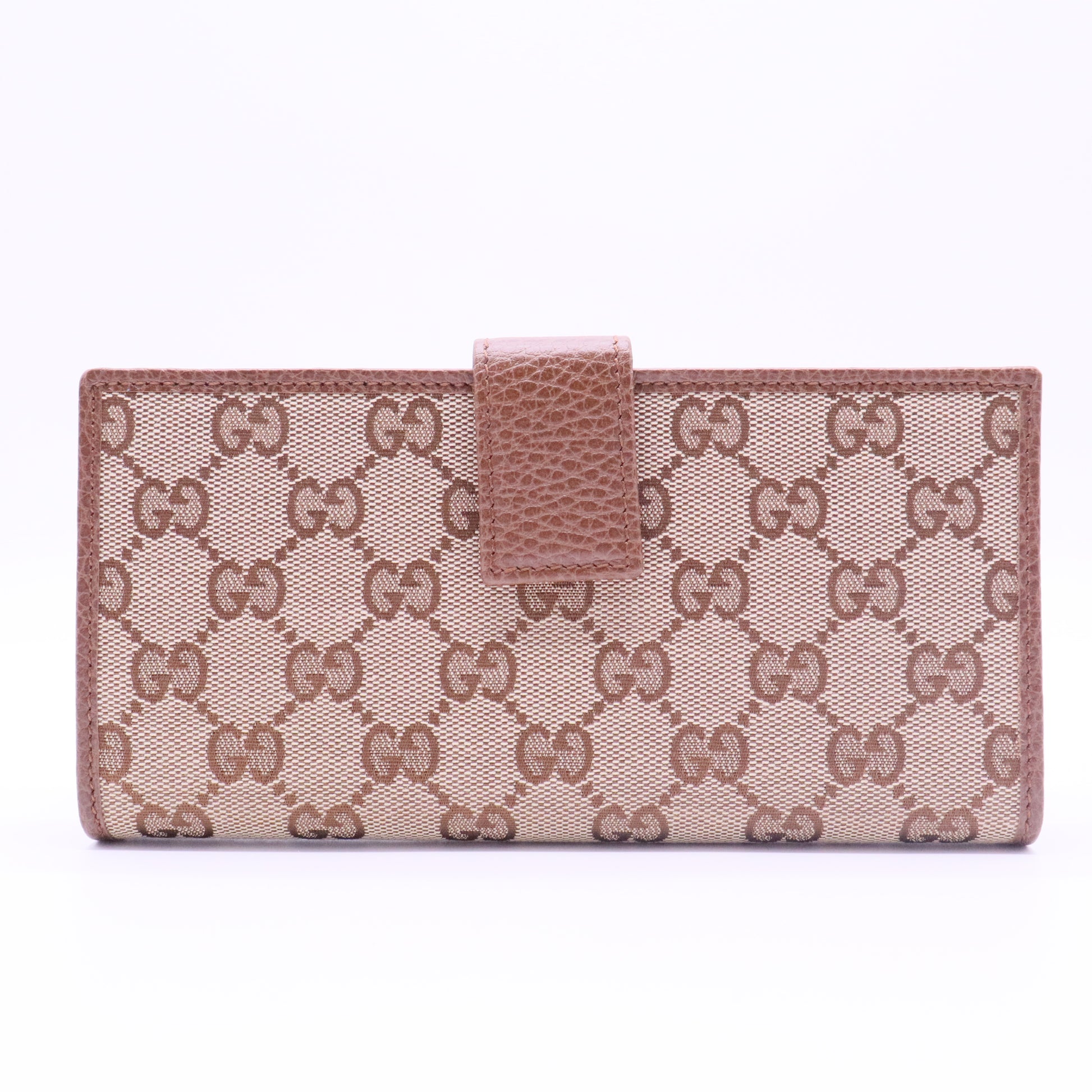 Beige/Pink GG Canvas Continental Flap Wallet