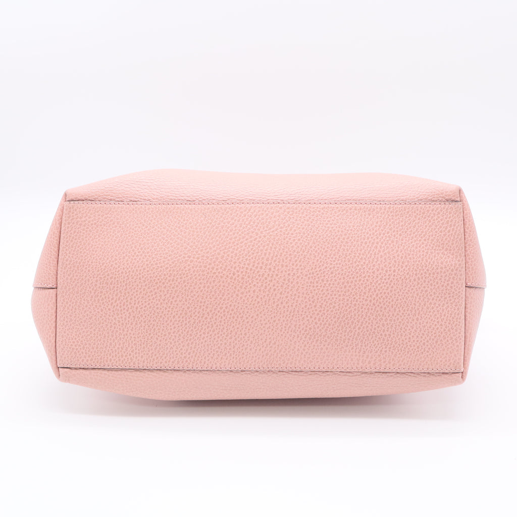 Pink Leather Large Dome Shoulder Bag w/o Strap Twins