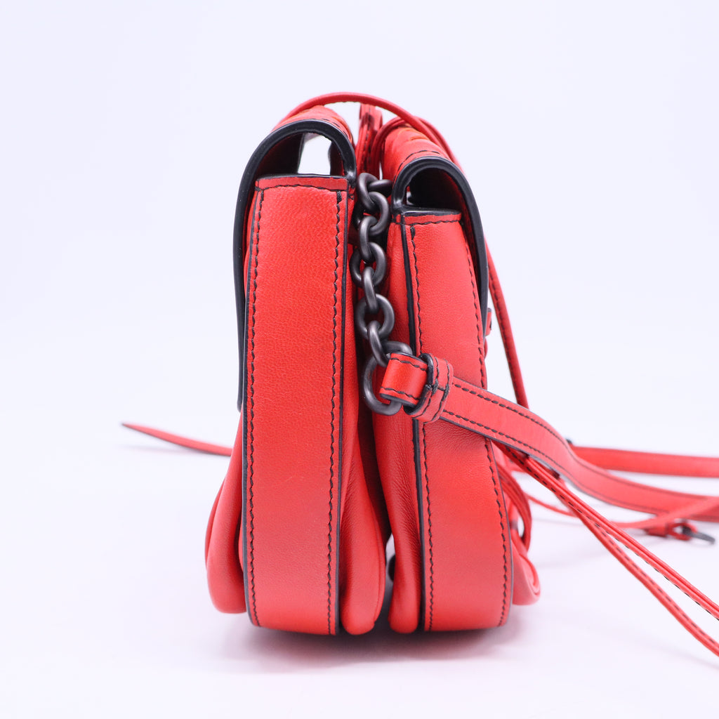 Red Nappa Intrecciato Double Sided Flap Crossbody B20395