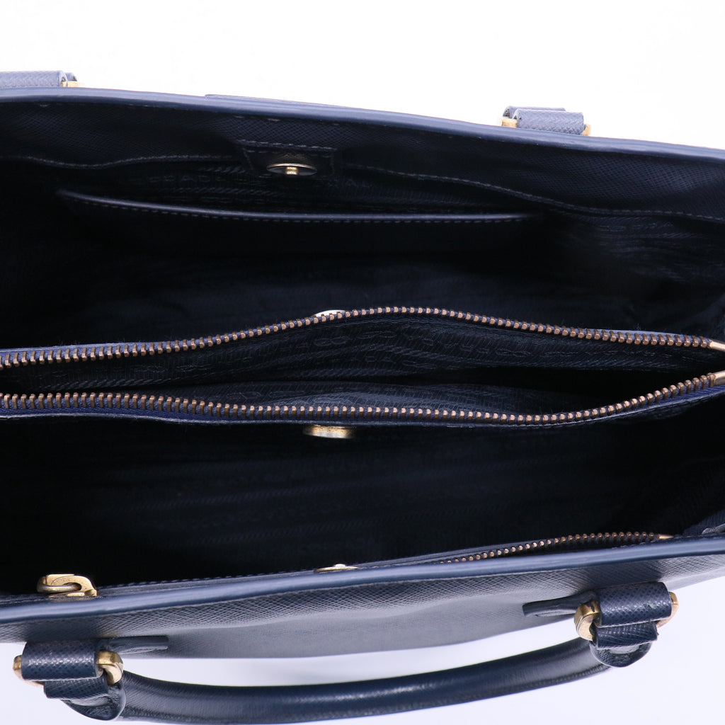 Handbag Leather in Blue Twins B21404