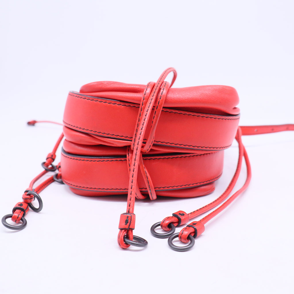 Red Nappa Intrecciato Double Sided Flap Crossbody B20395