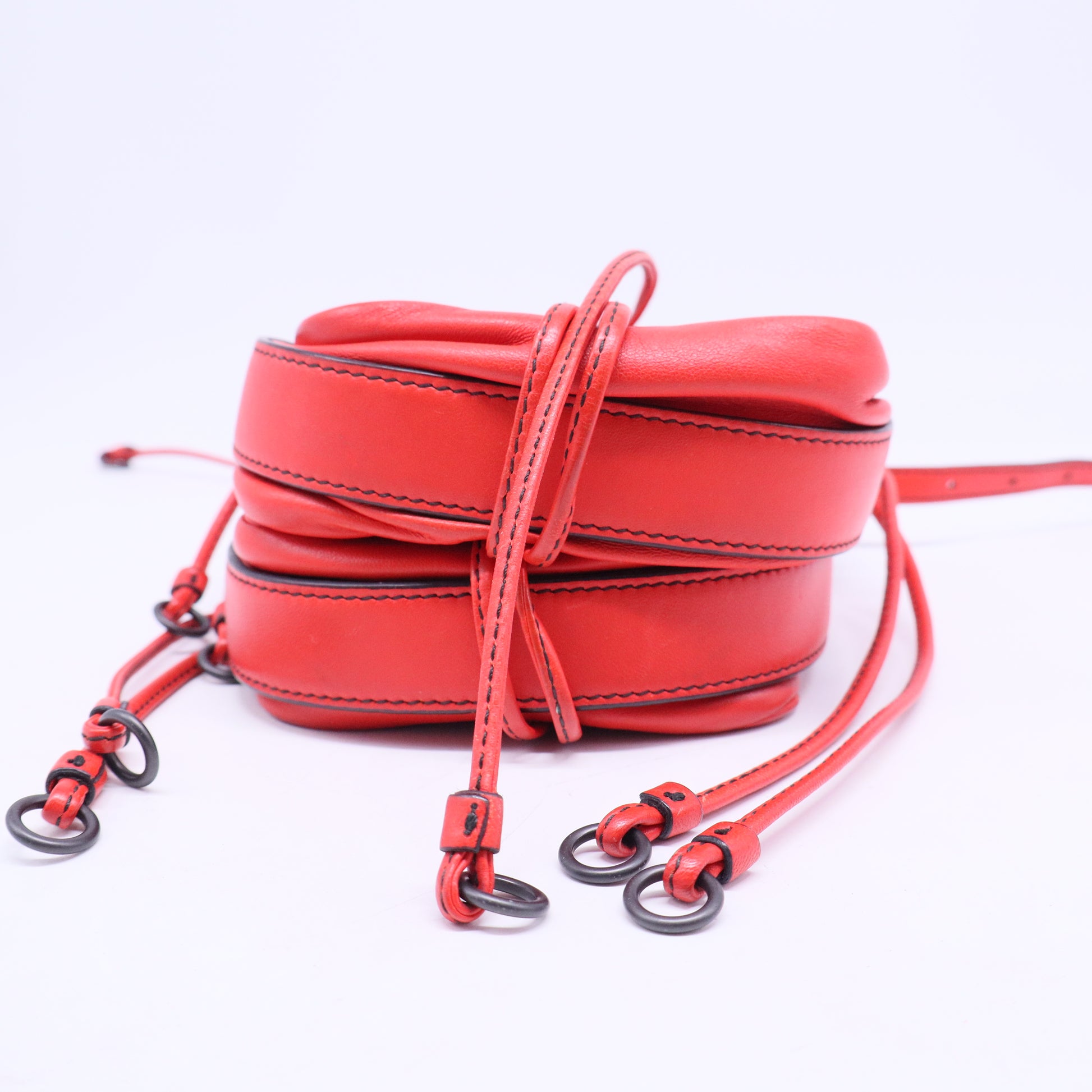 Red Nappa Intrecciato Double Sided Flap Crossbody B20395