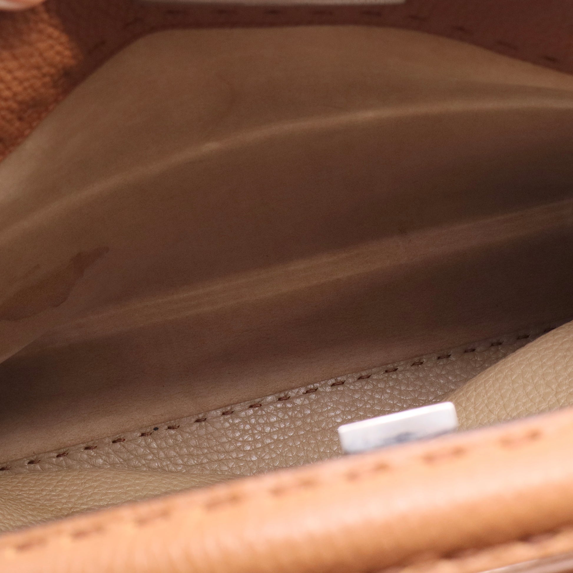 Brown Leather Large Peekaboo Top Handle Bag Twins LDJ2544