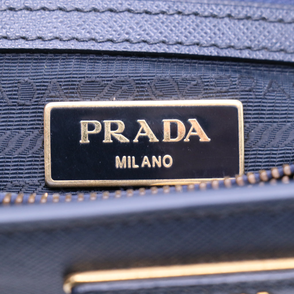 Handbag Leather in Blue Twins B21404
