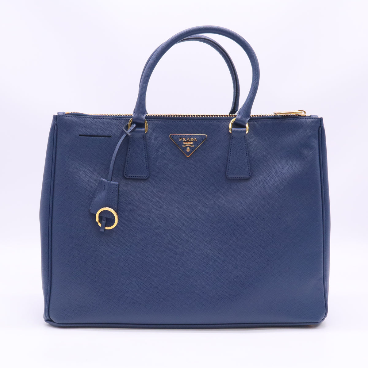 Saffiano Large Galleria Double Zip Tote Bluette B24531
