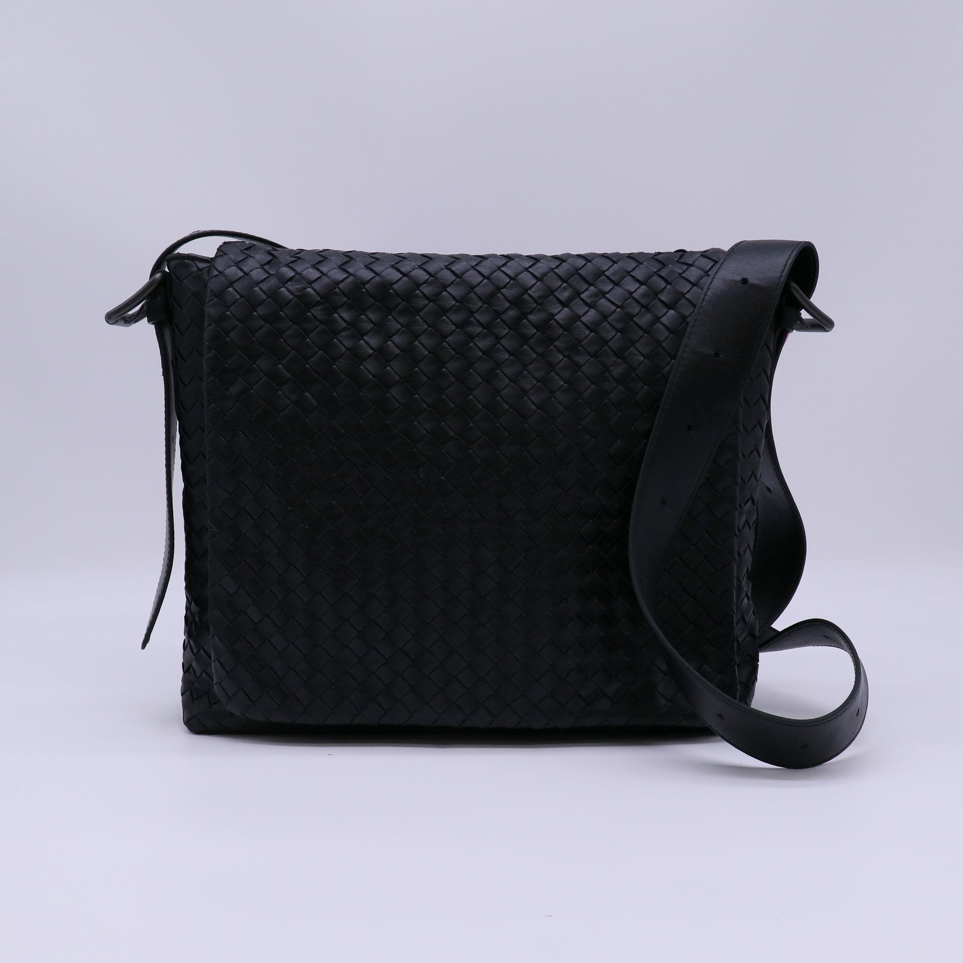 Bottega Veneta Intrecciato Nappa Leather Flap Messenger Bag Twins LDJ4736