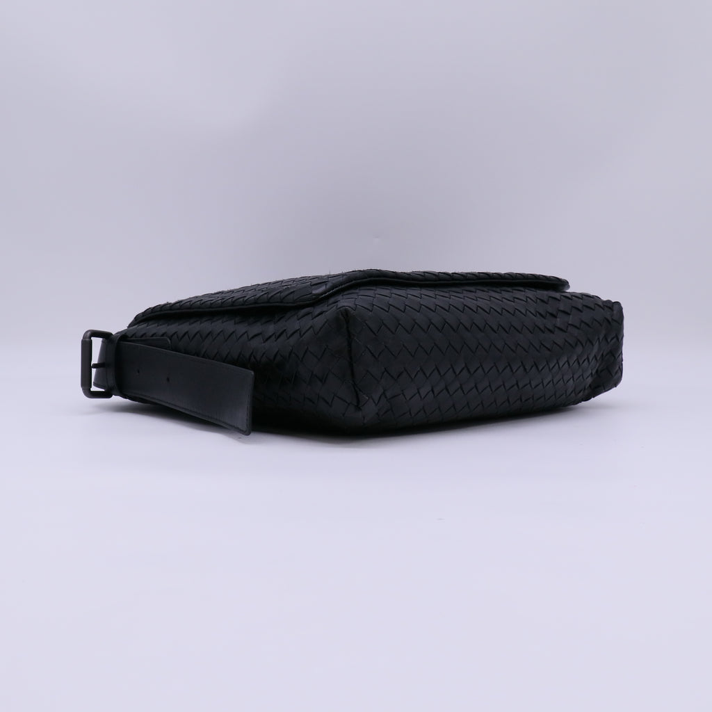 Bottega Veneta Intrecciato Nappa Leather Flap Messenger Bag Twins LDJ4736