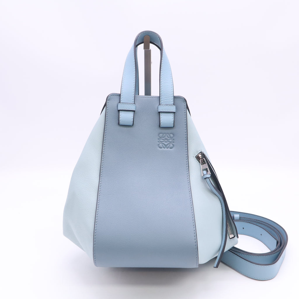 Calfskin Large Hammock Shoulder Bag Aqua Light Blue Stone B24588