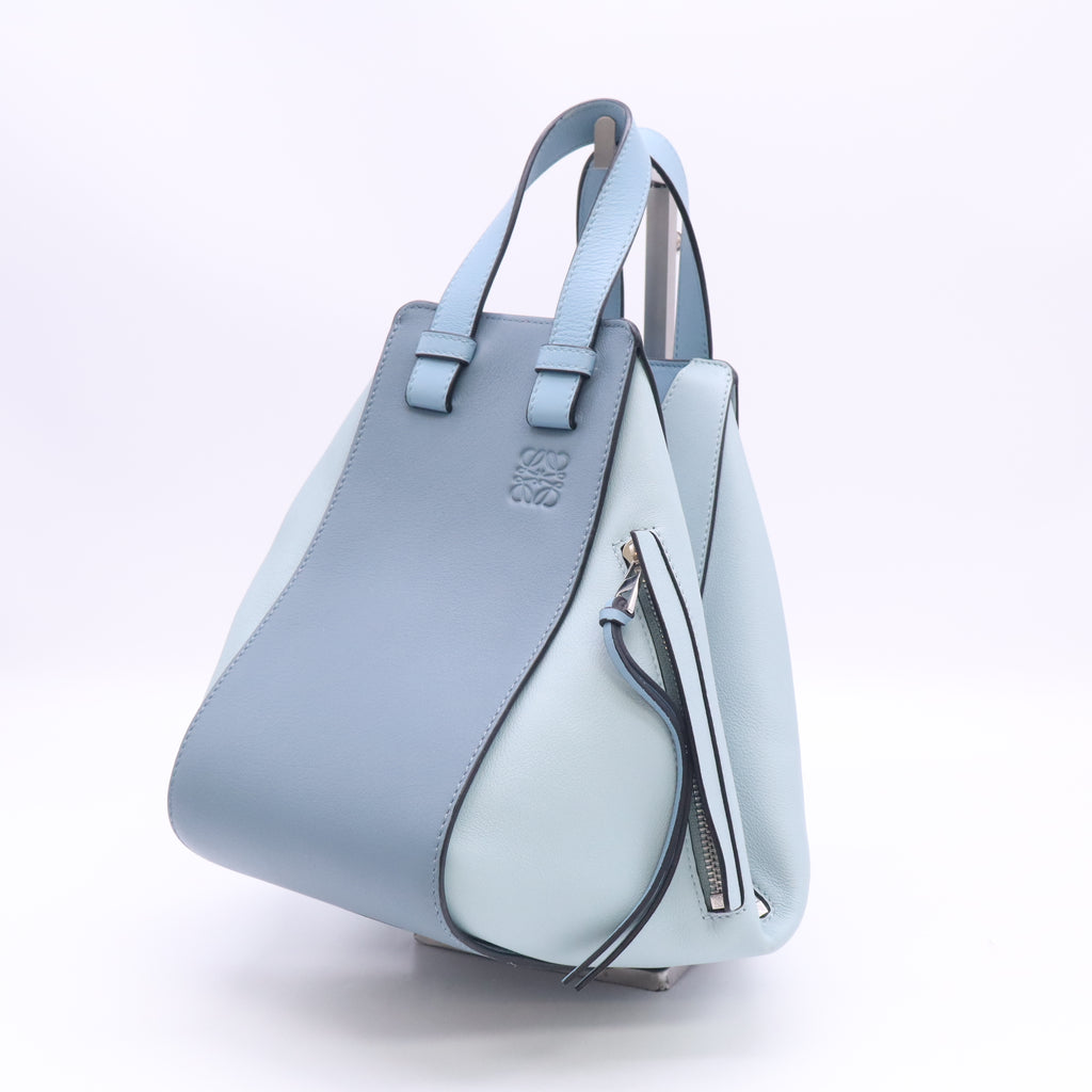 Calfskin Large Hammock Shoulder Bag Aqua Light Blue Stone B24588