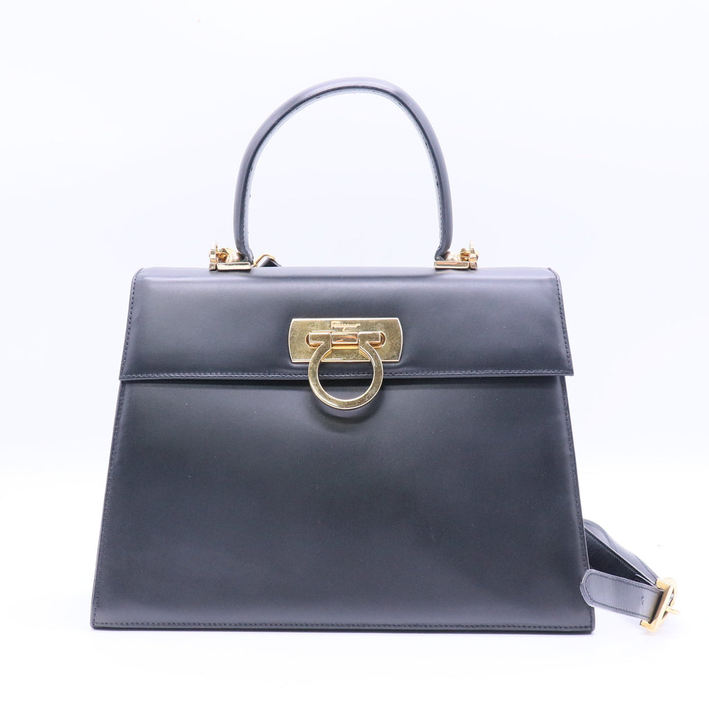 Gancini Convertible Top Handle Bag Leather B21275