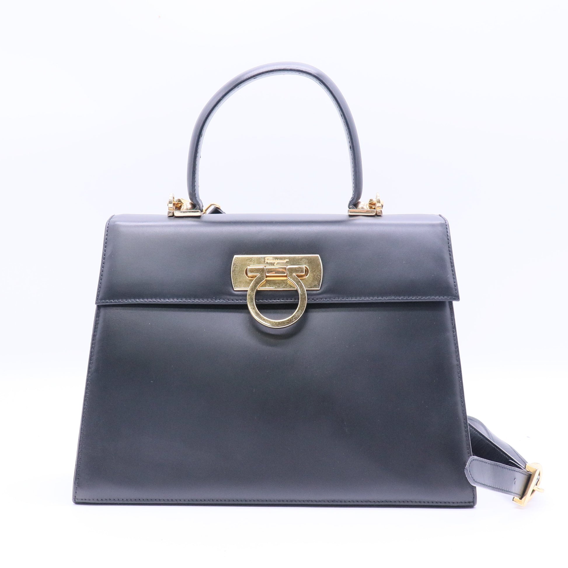 Gancini Convertible Top Handle Bag Leather B21275