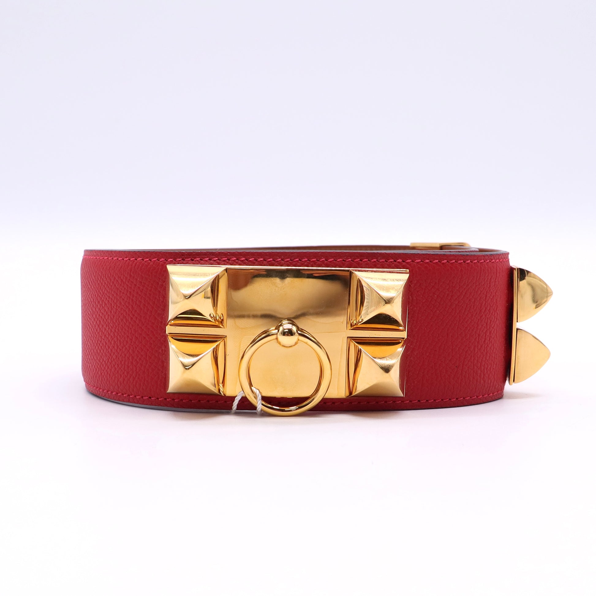 Hermès Box Leather Collier de Chien Belt twins