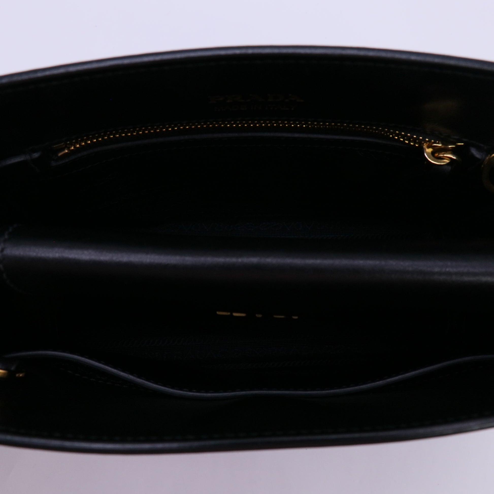 Prada All Black Leather Color Block Bibliotheque Shoulder Bag  Twins LDJ4717