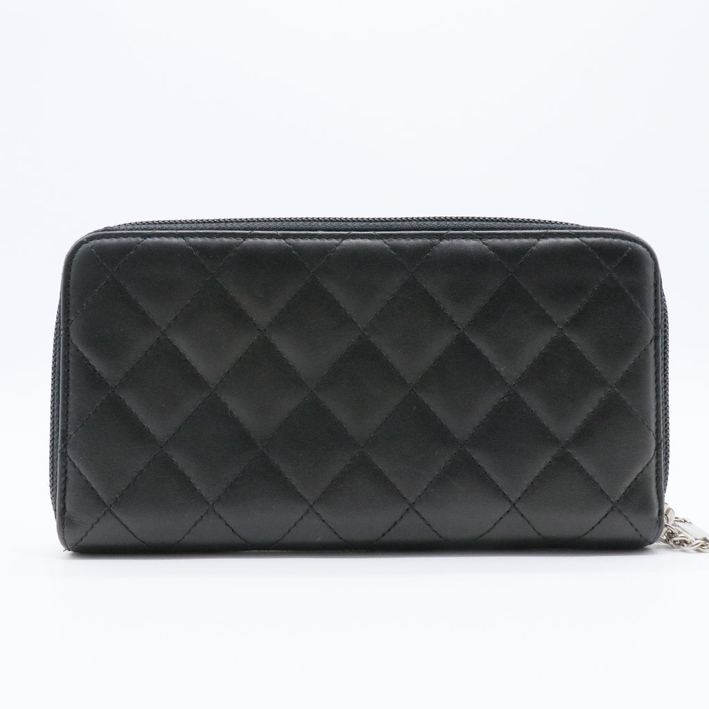 Cambon Zip Around Organizer Wallet Quilted Lambskin