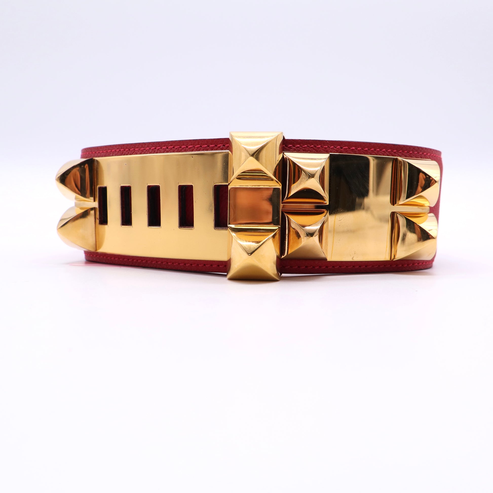 Hermès Box Leather Collier de Chien Belt twins