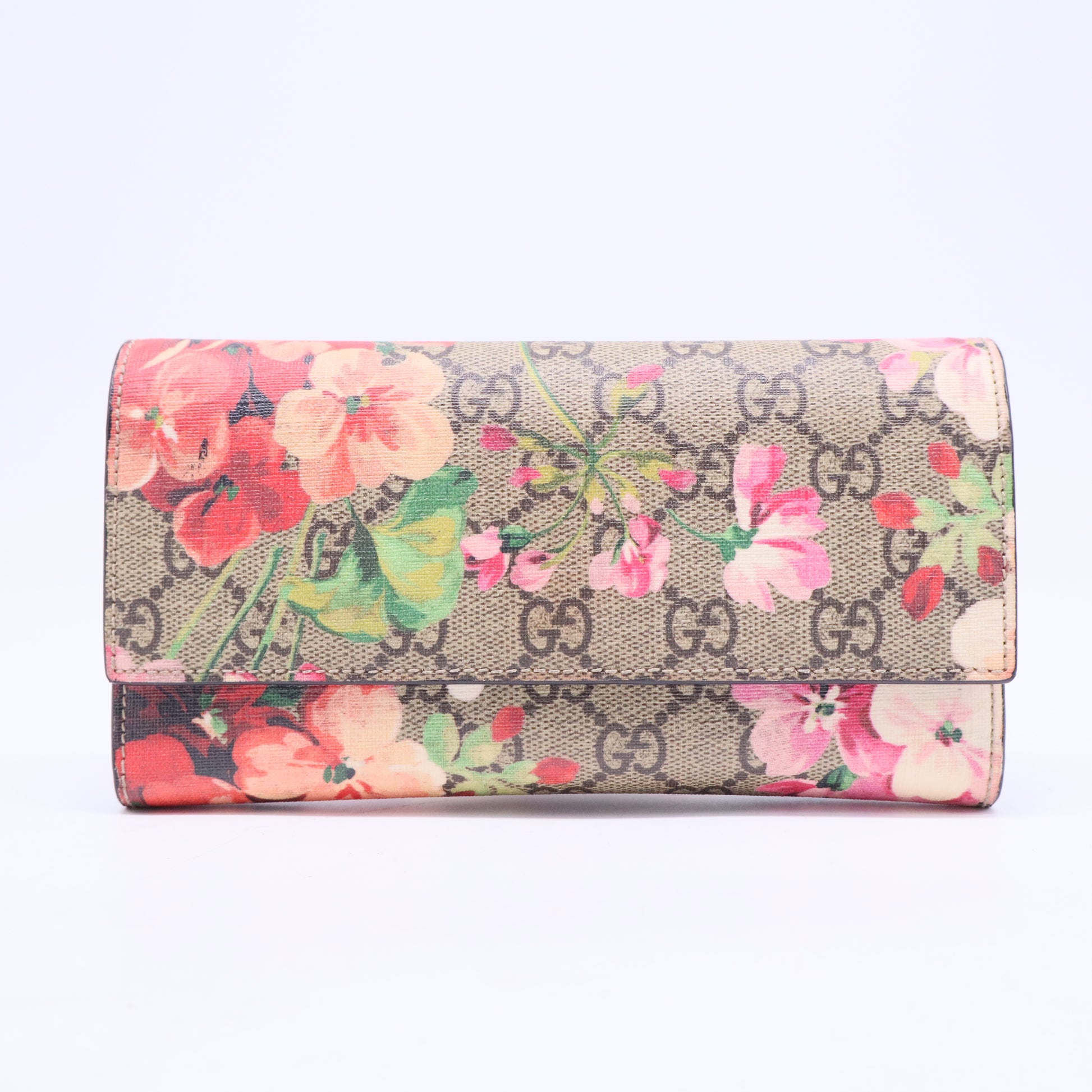 Continental Wallet Blooms Print GG Coated Canvas W20584