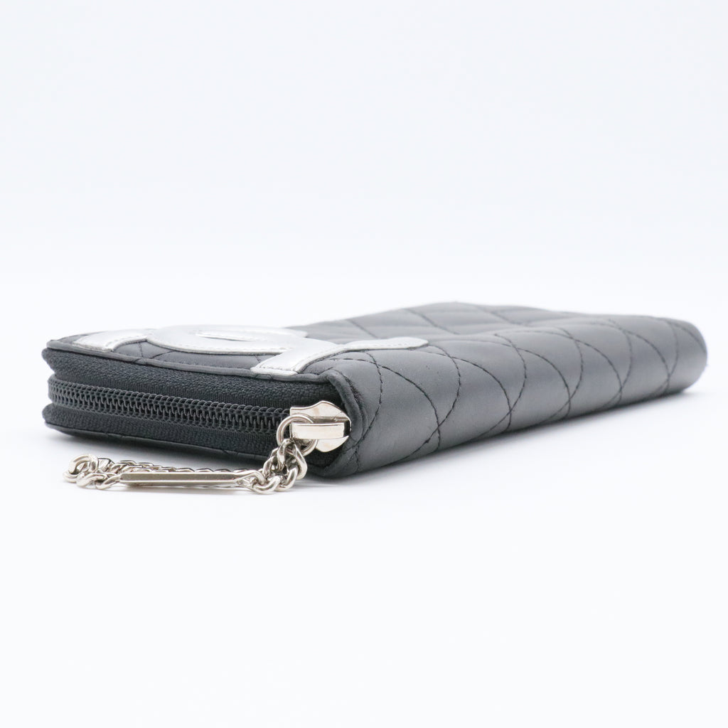 Cambon Zip Around Organizer Wallet Quilted Lambskin