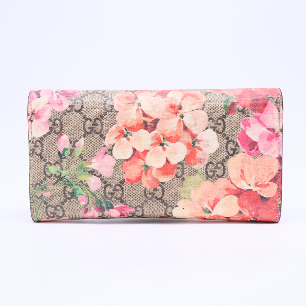 Continental Wallet Blooms Print GG Coated Canvas W20584