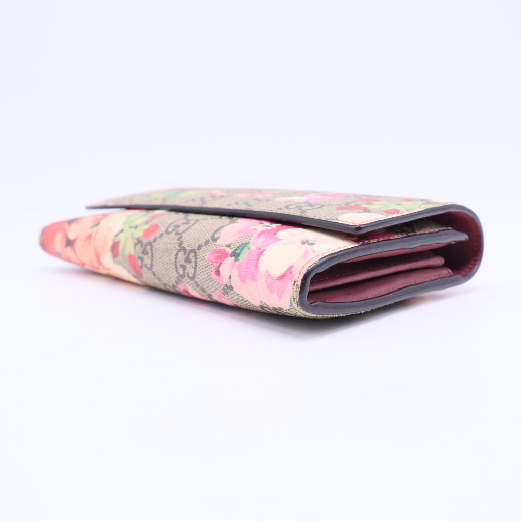 Continental Wallet Blooms Print GG Coated Canvas W20584