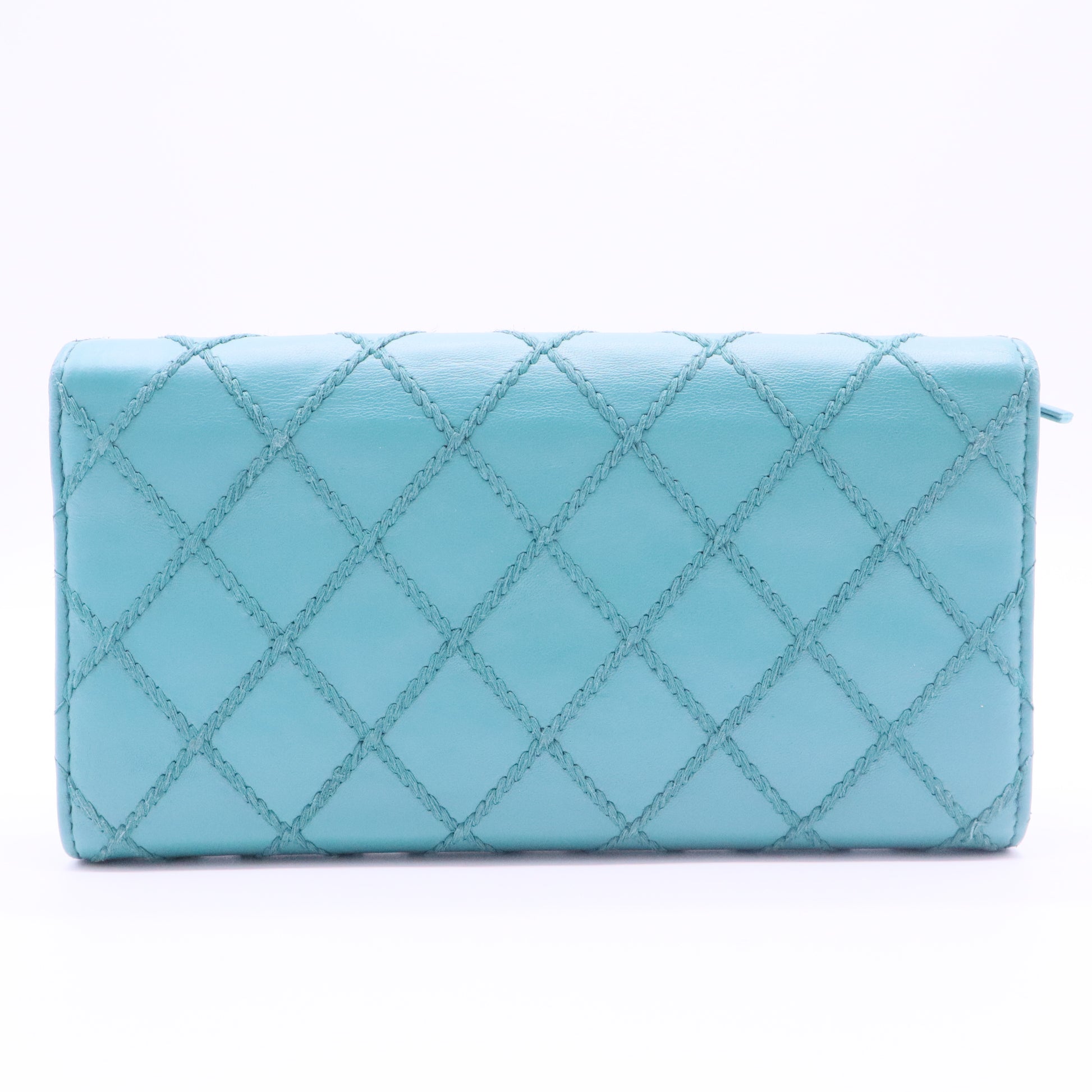 Coco Mark Matelasse Long Wallet Blue