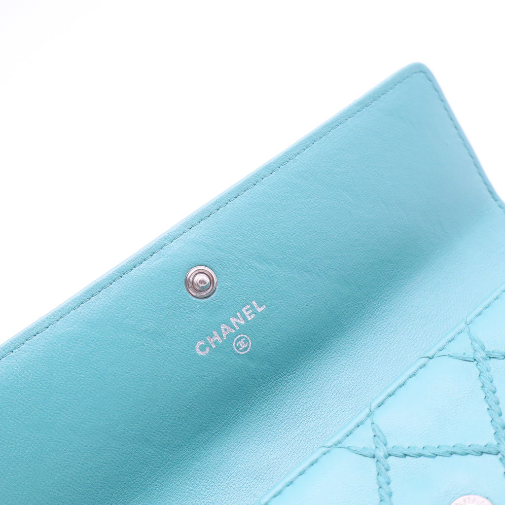 Coco Mark Matelasse Long Wallet Blue