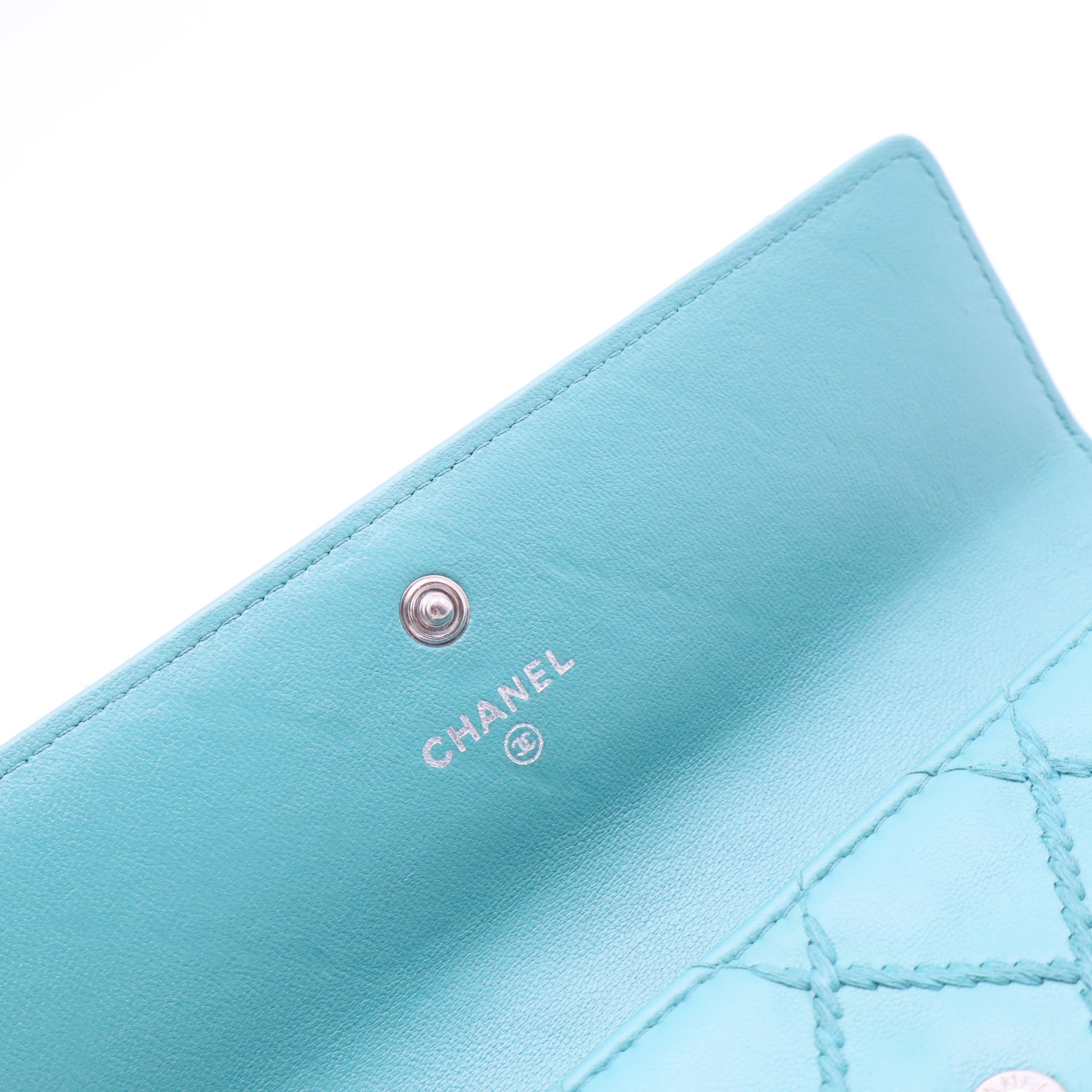 Coco Mark Matelasse Long Wallet Blue