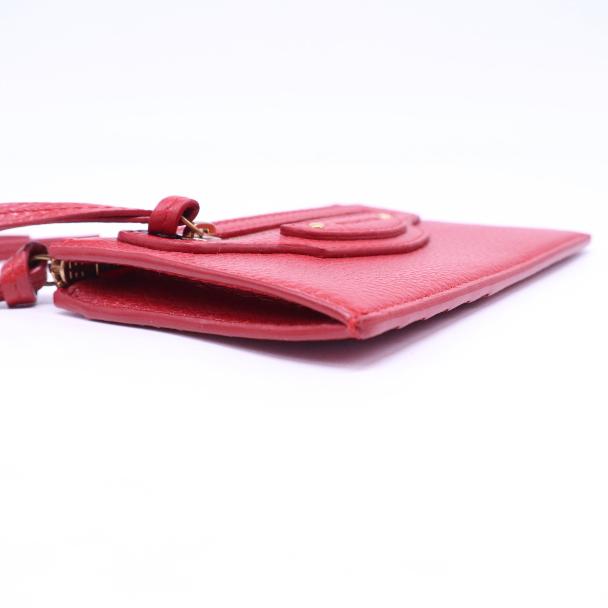 Balenciaga Agneau Classic Hardware Continental Zip Around Wallet Rouge Tango W21182