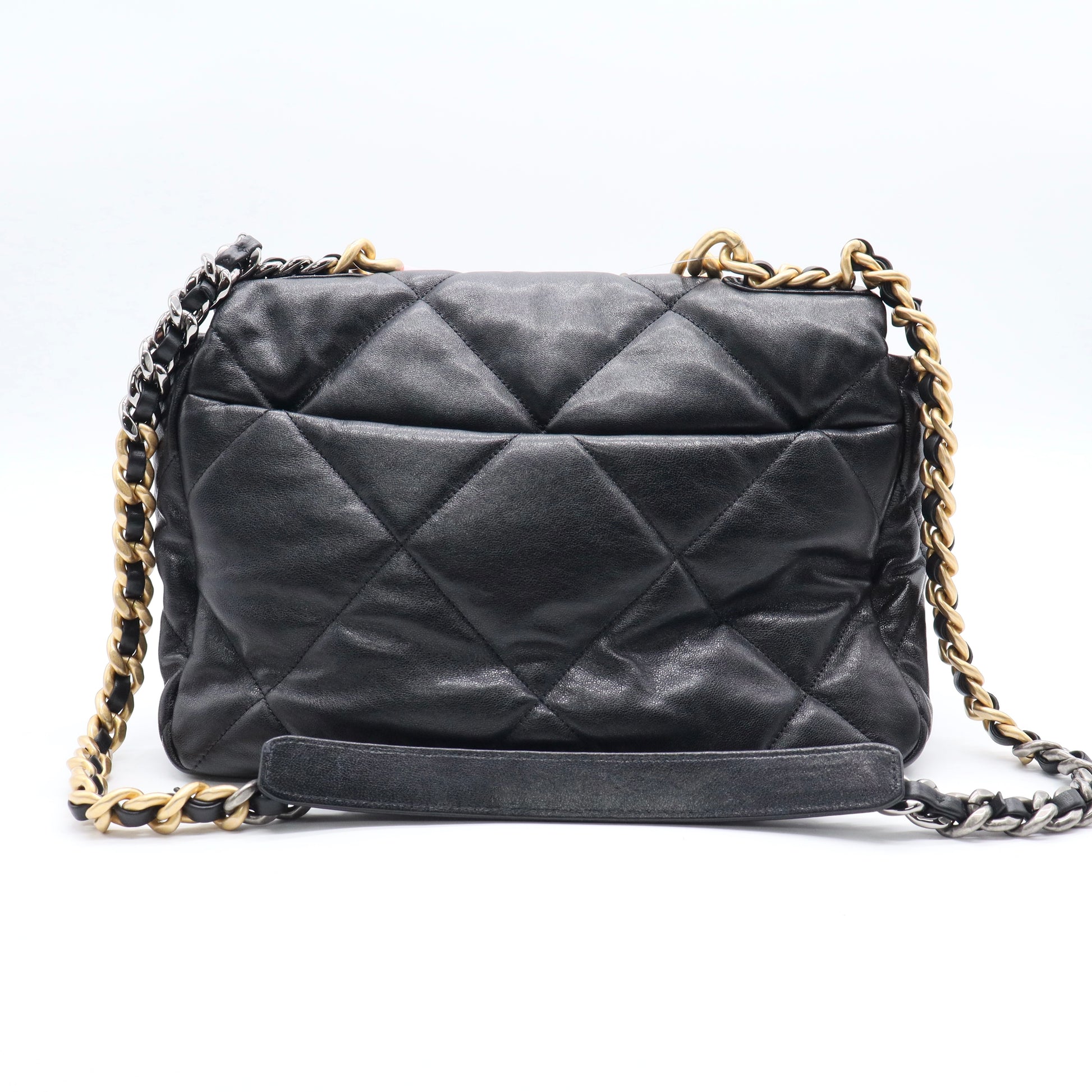 19 Flap Bag Quilted Leather Large Twins LDJ2506