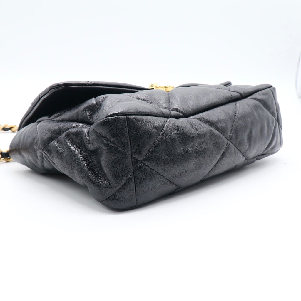 19 Flap Bag Quilted Leather Large Twins LDJ2506