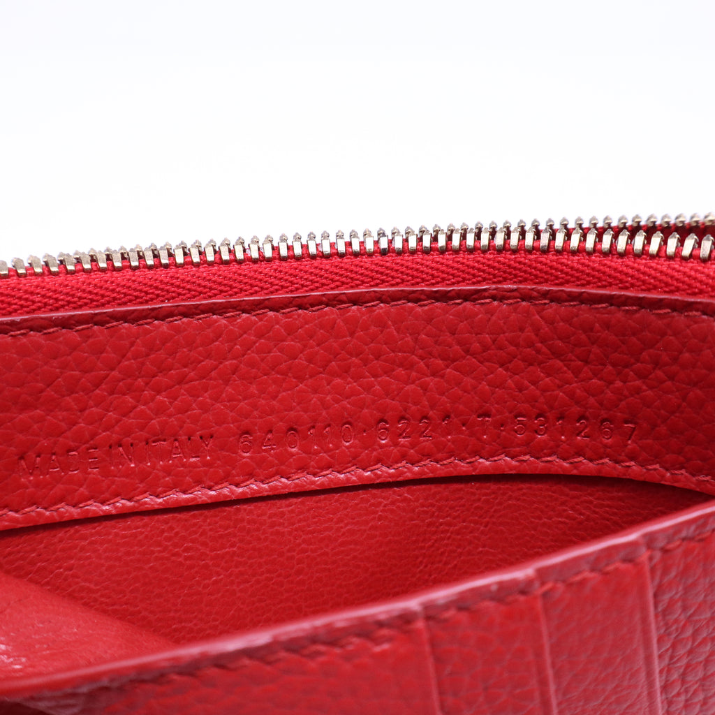 Balenciaga Agneau Classic Hardware Continental Zip Around Wallet Rouge Tango W21182