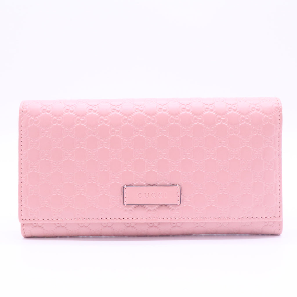 Soft Microguccissima Continental Wallet Soft Pink