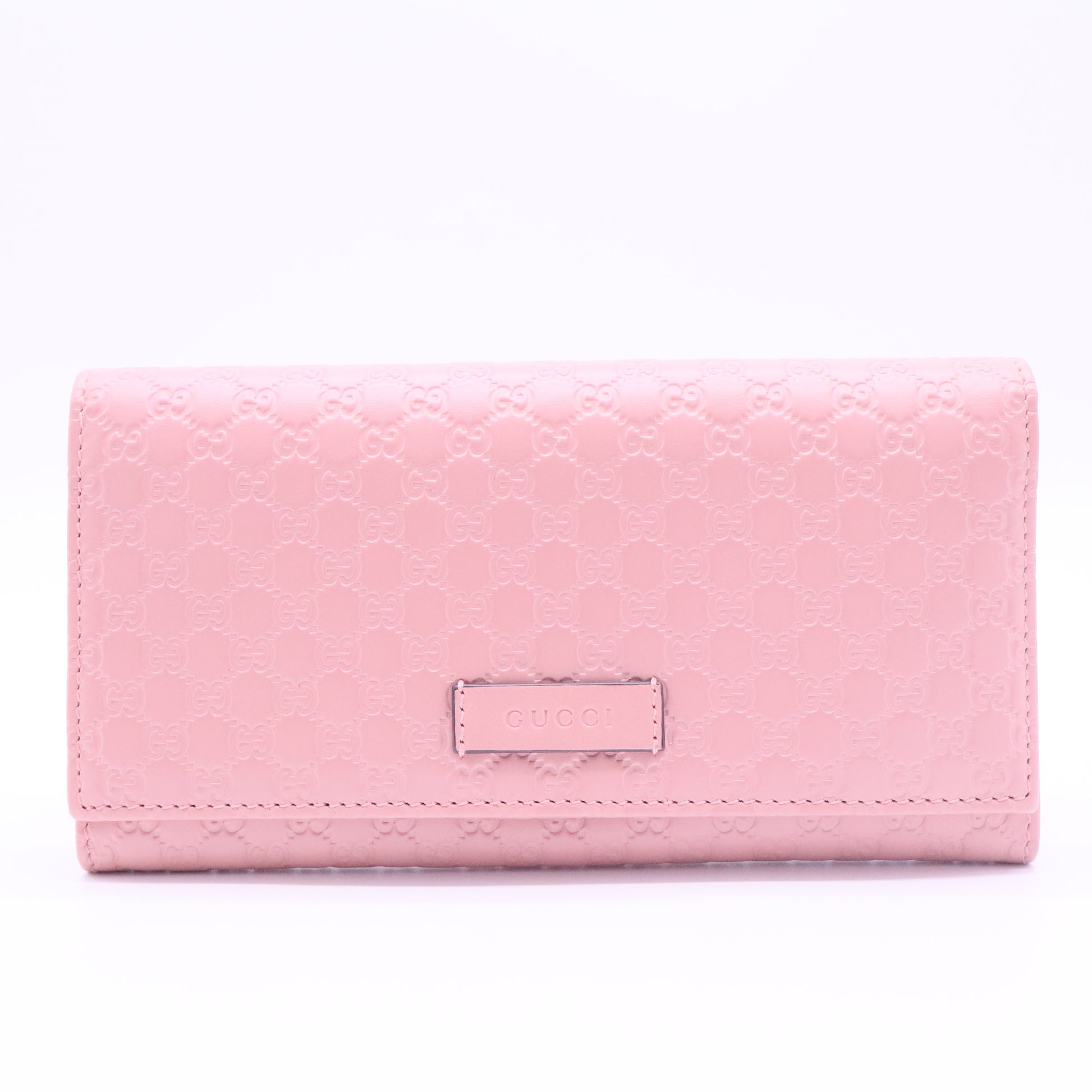 Soft Microguccissima Continental Wallet Soft Pink