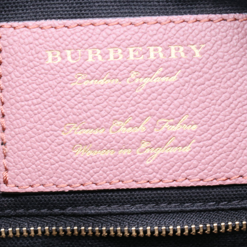 Soft Grain Calfskin House Check Small Helmsley Crossbody Dusty Pink Twins B21658