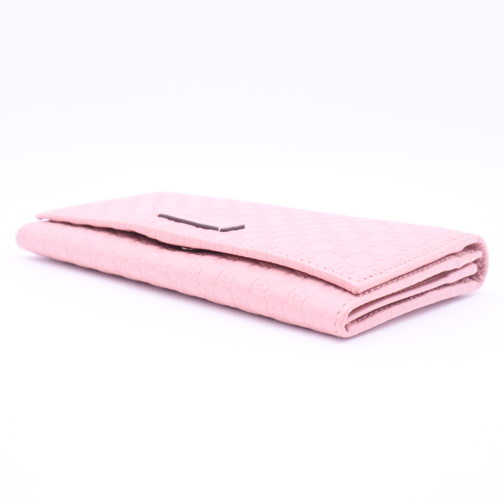 Soft Microguccissima Continental Wallet Soft Pink
