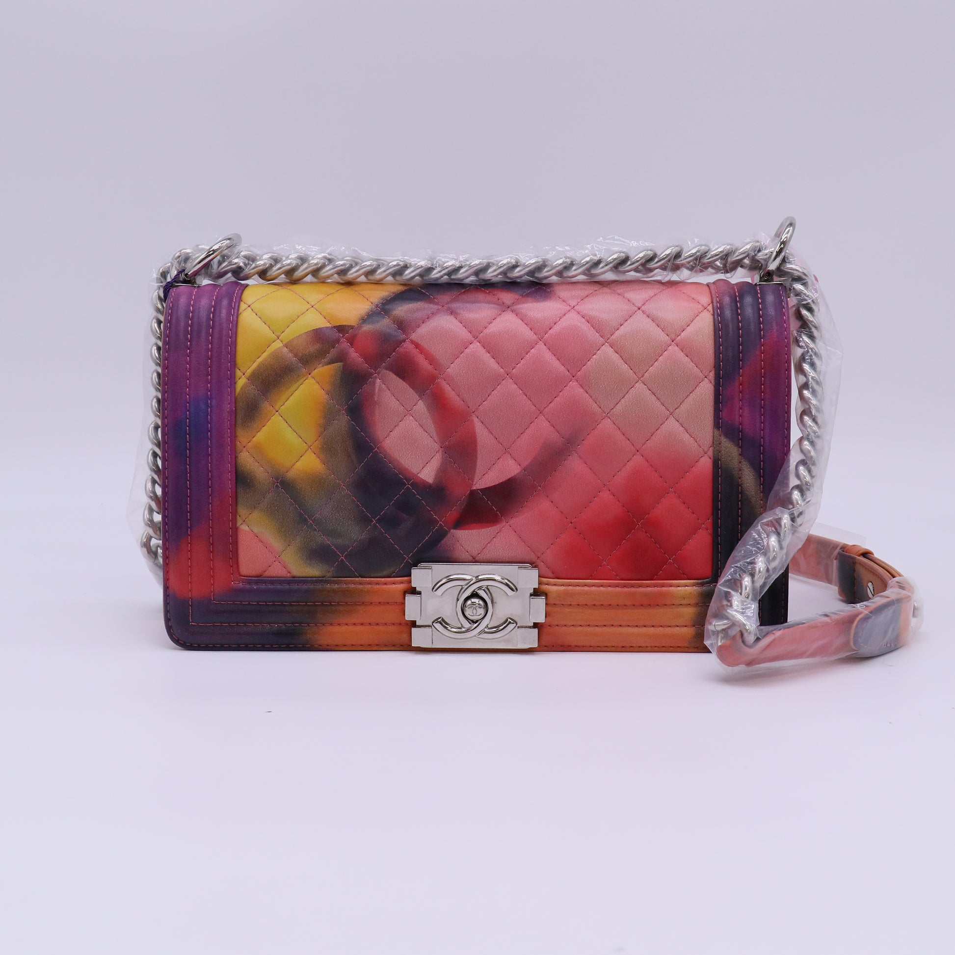 Chanel Printed Lambskin Quilted Medium Flower Power Boy Flap Twins LDJ4701