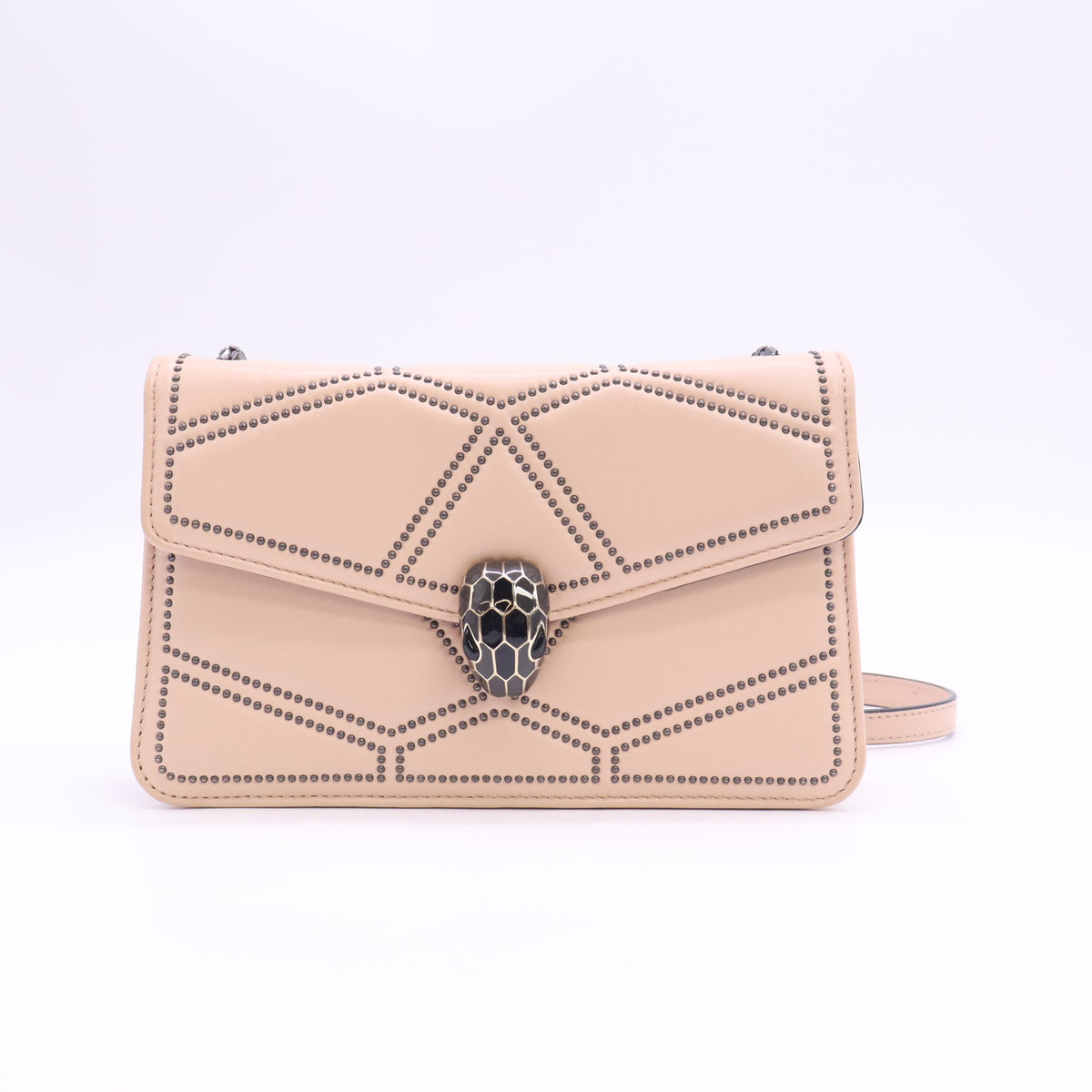 Serpenti Forever Shoulder Bag Studded Leather Small B24352