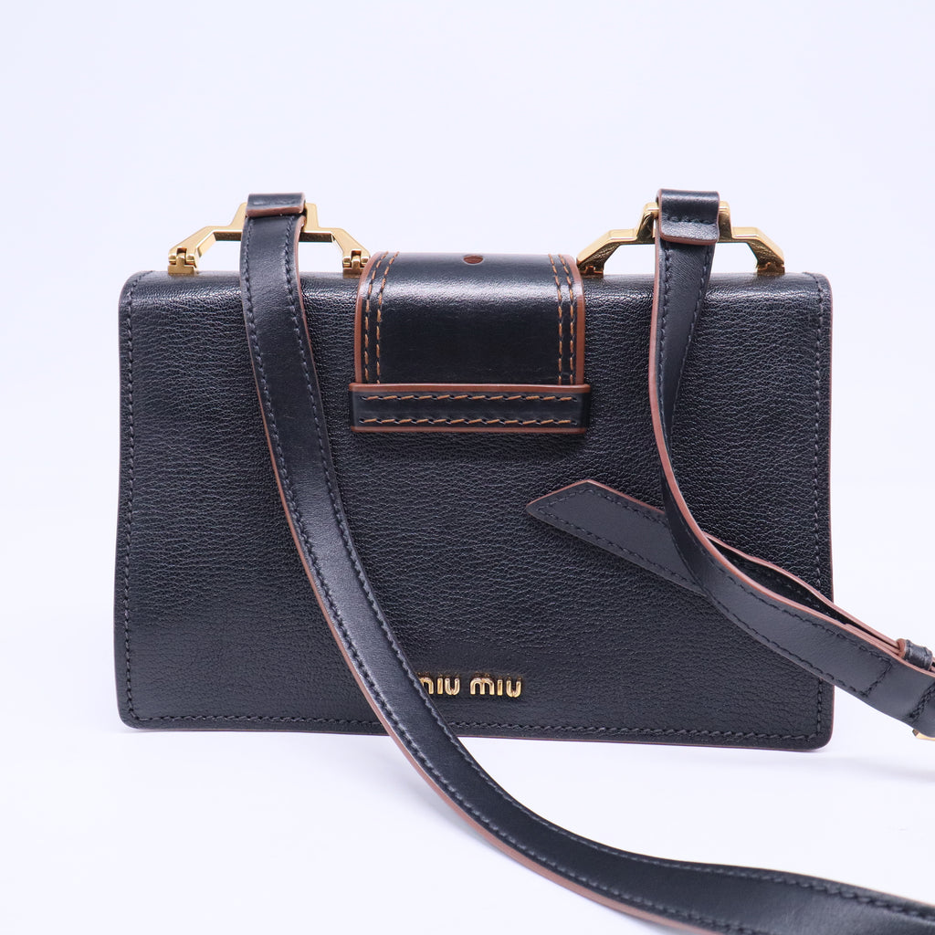 Madras Crystal Buckle Shoulder Bag Leather Small B20586