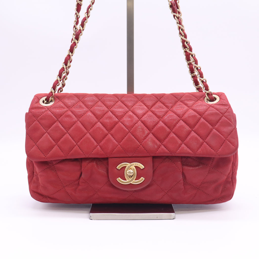Coco Pleats Flap Bag Quilted Iridescent Calfskin Large B24540