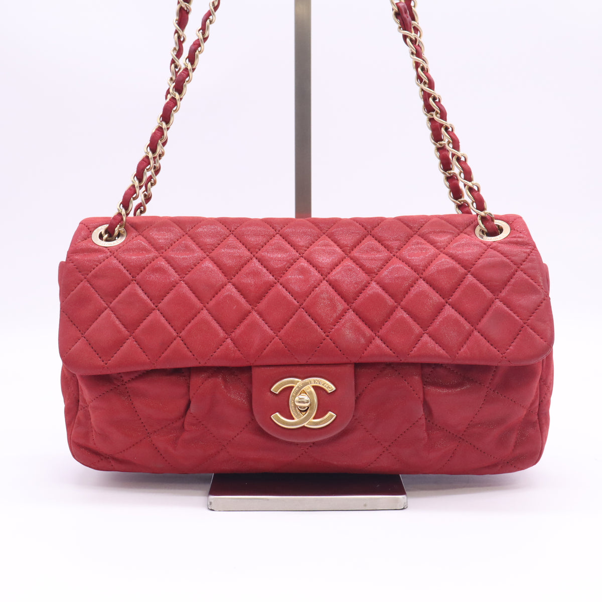Coco Pleats Flap Bag Quilted Iridescent Calfskin Large B24540