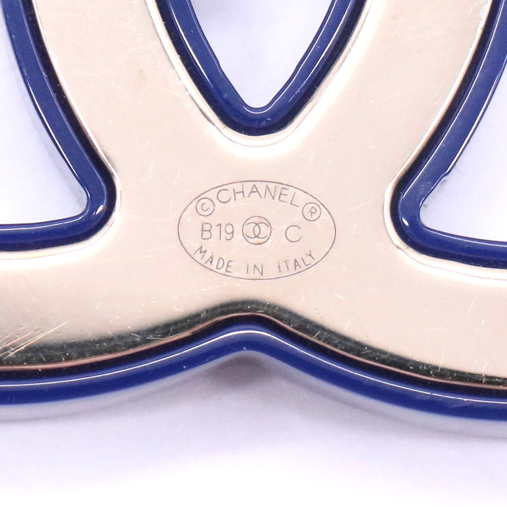 Chanel Blue diamond-engraved brooch twins LDJ2562