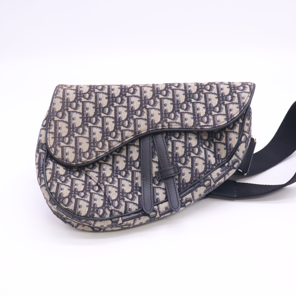 Oblique Canvas Jacquard Saddle Bag B24548