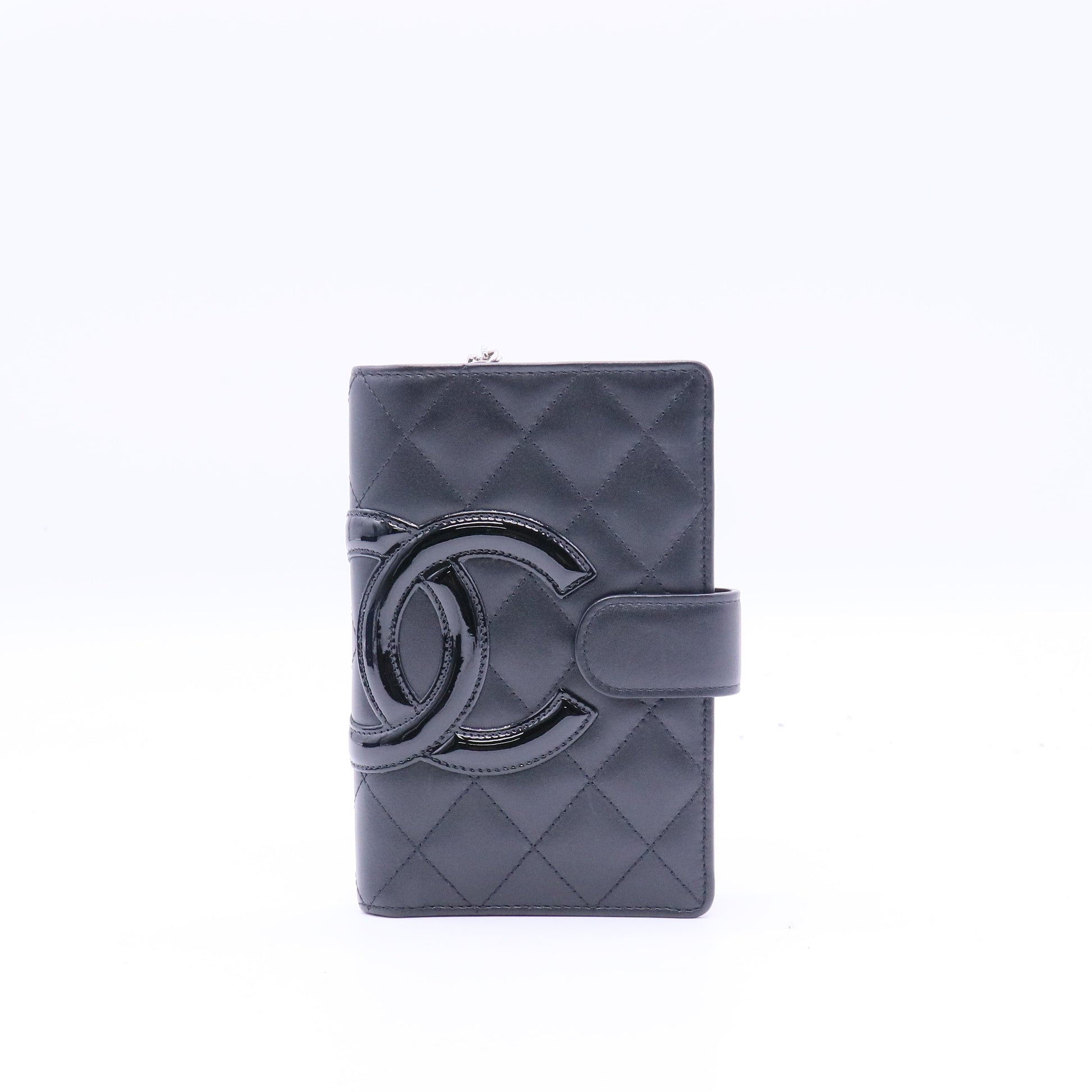 Chanel Black/Black Patent Quilted Ligne Cambon Agenda/Notebook twins W20981