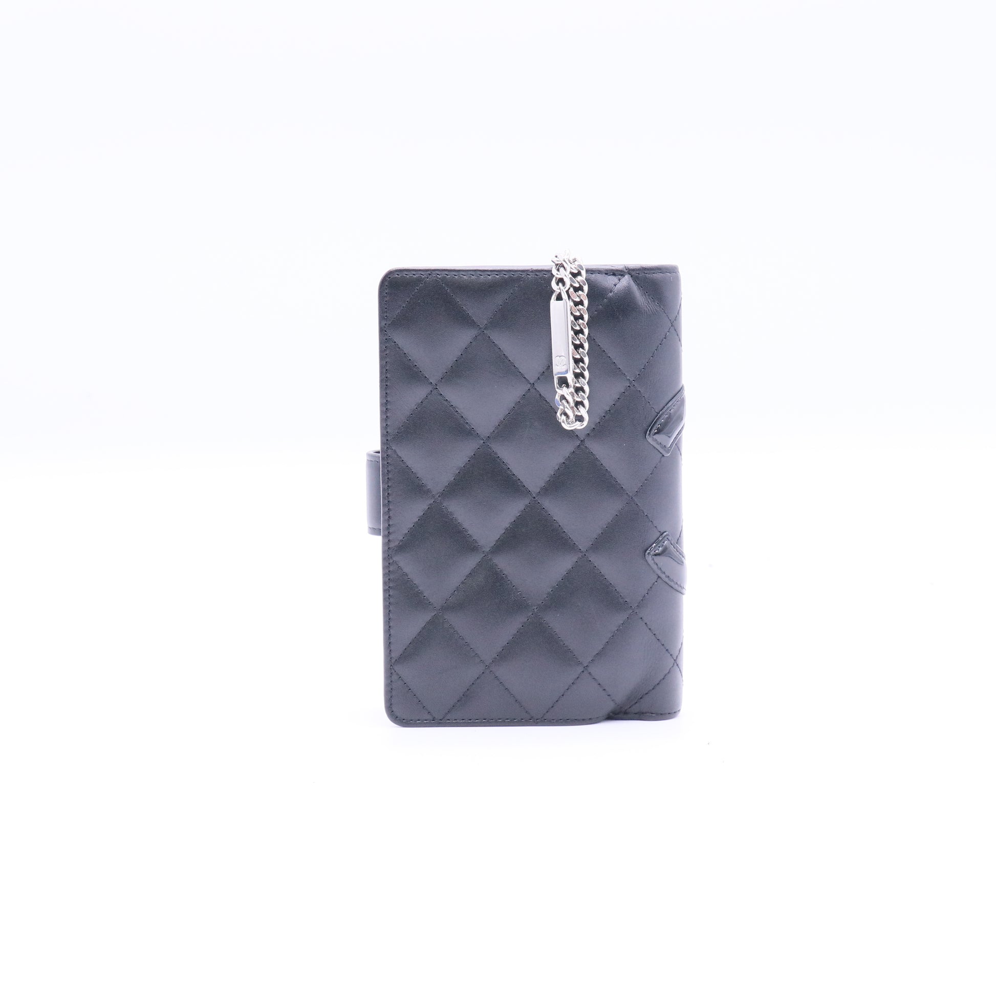 Chanel Black/Black Patent Quilted Ligne Cambon Agenda/Notebook twins W20981