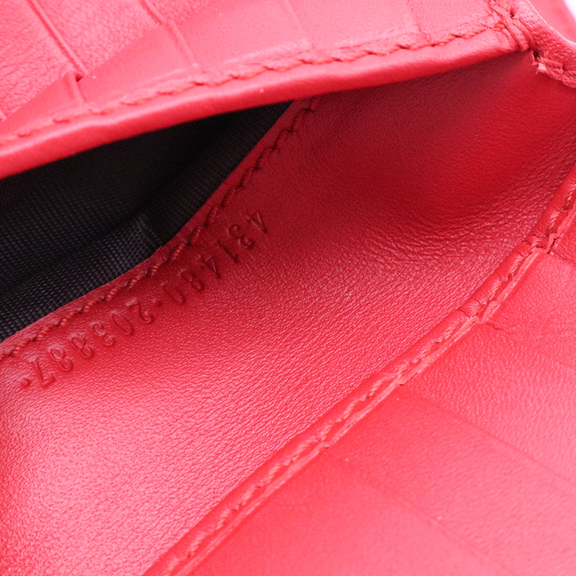 GG Supreme Monogram Pearl Studded French Wallet Beige Hibiscus Red