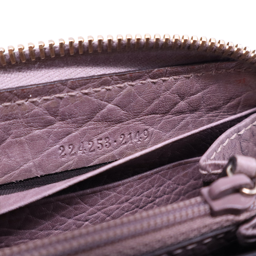 Gucci Bamboo GG Canvas Zip Around Continental Wallet W21202