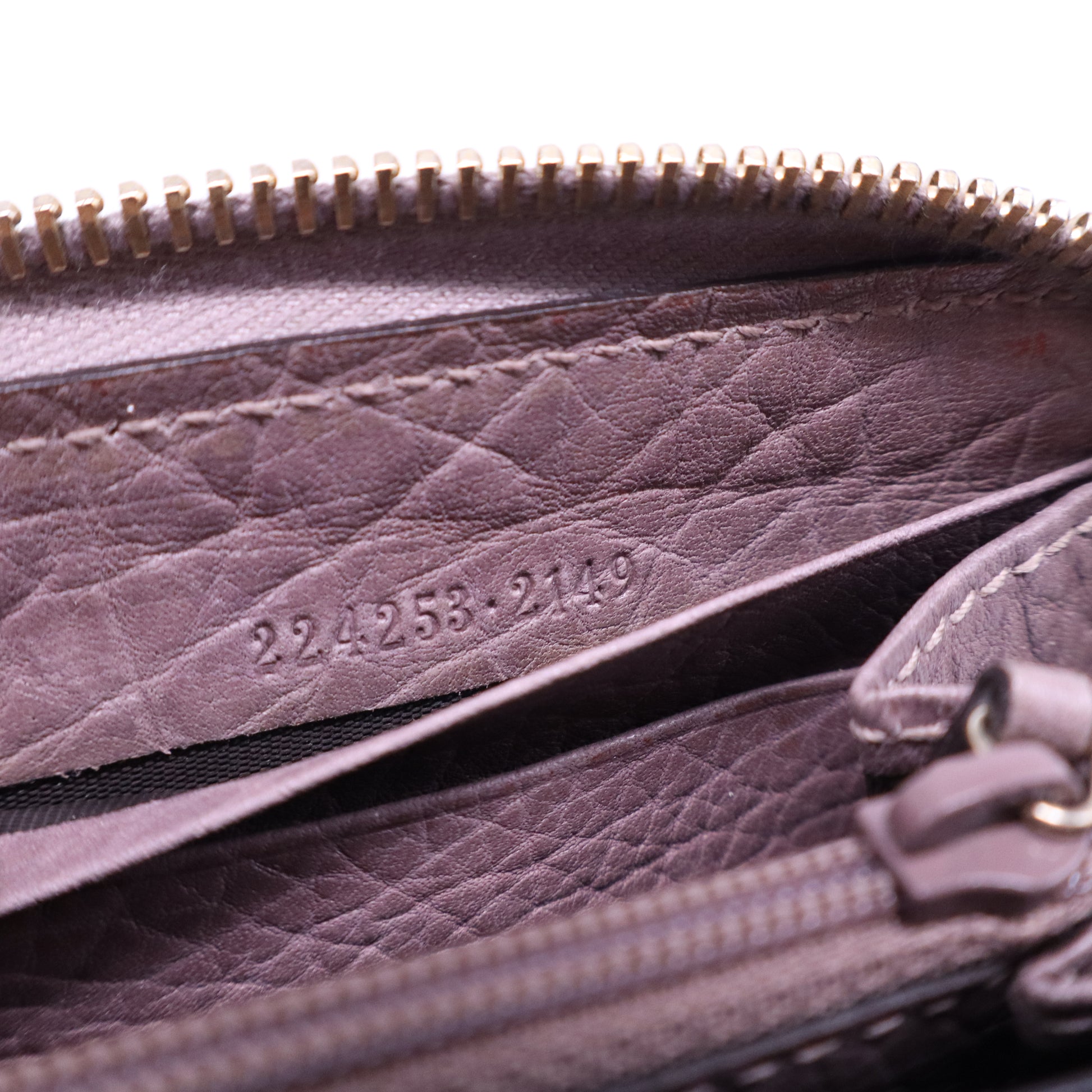 Gucci Bamboo GG Canvas Zip Around Continental Wallet W21202