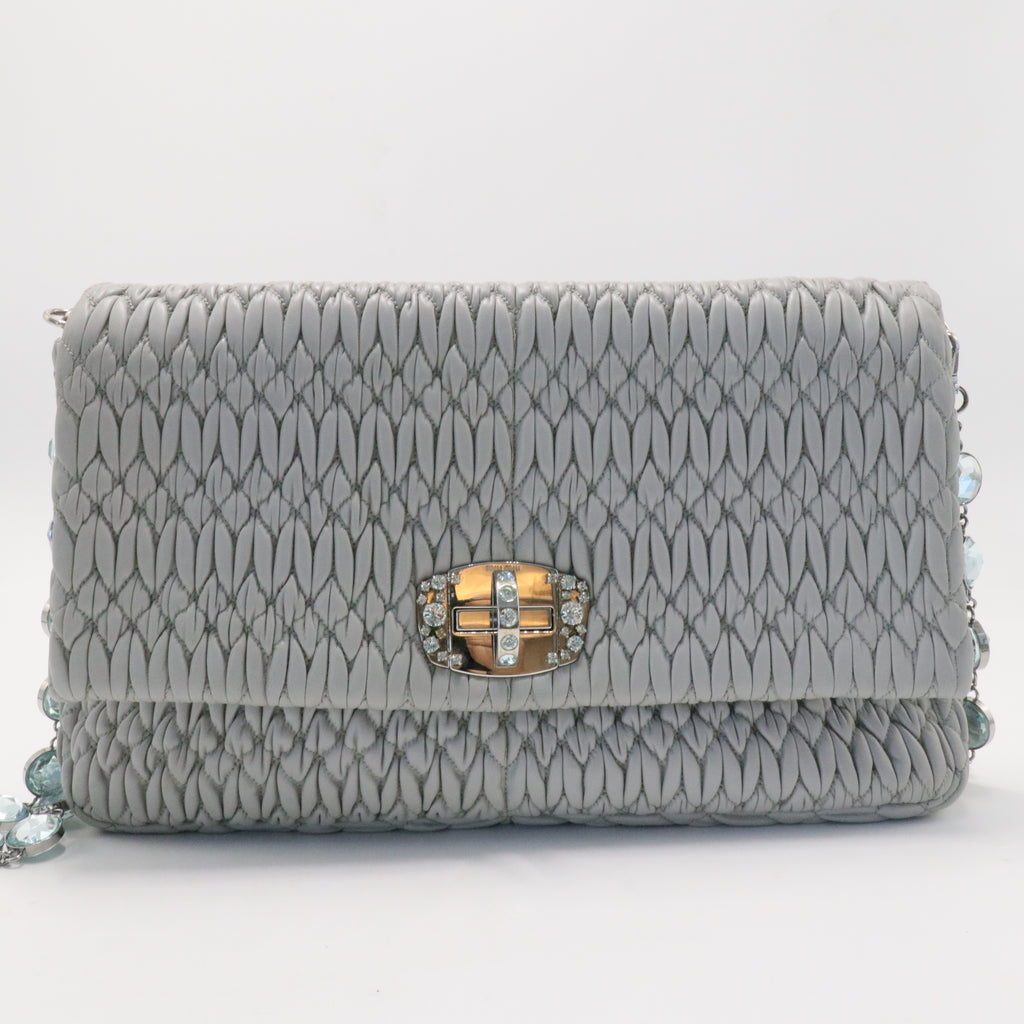 Crystal Clutch Matelasse Leather Large