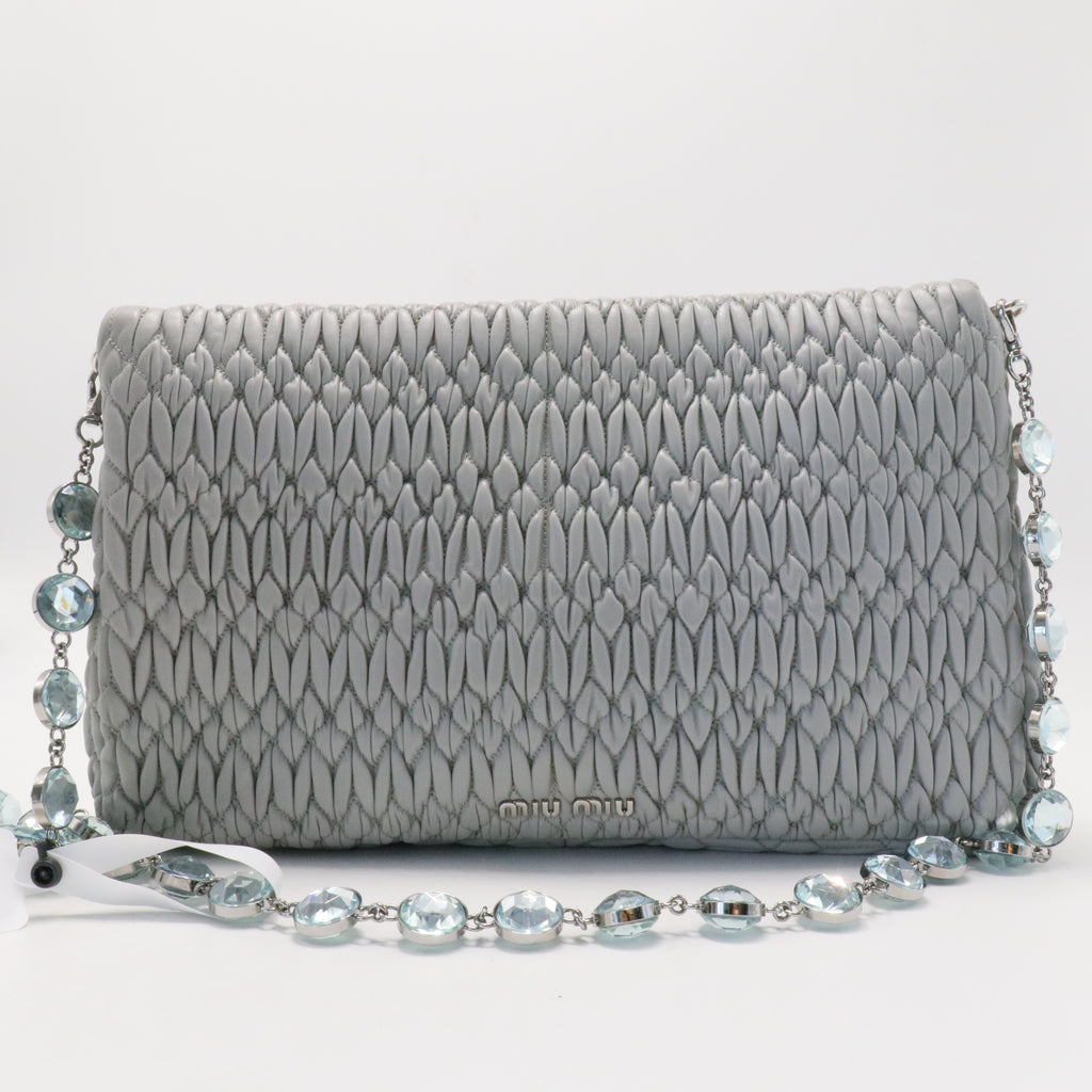 Crystal Clutch Matelasse Leather Large