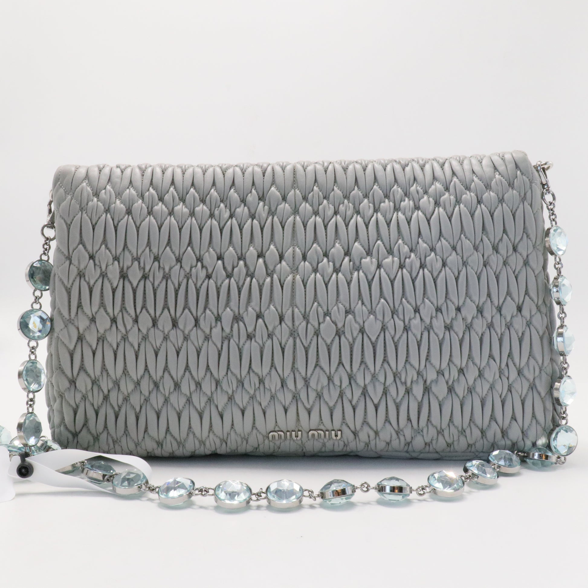 Crystal Clutch Matelasse Leather Large