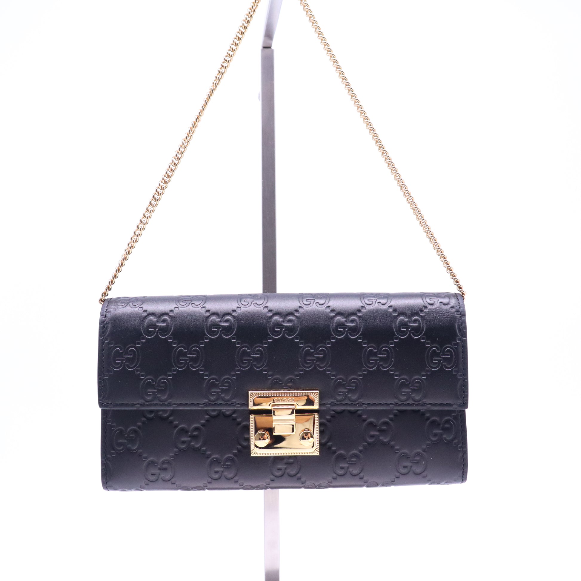 Gucci Signature Padlock Continental Chain Wallet W20843